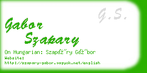 gabor szapary business card